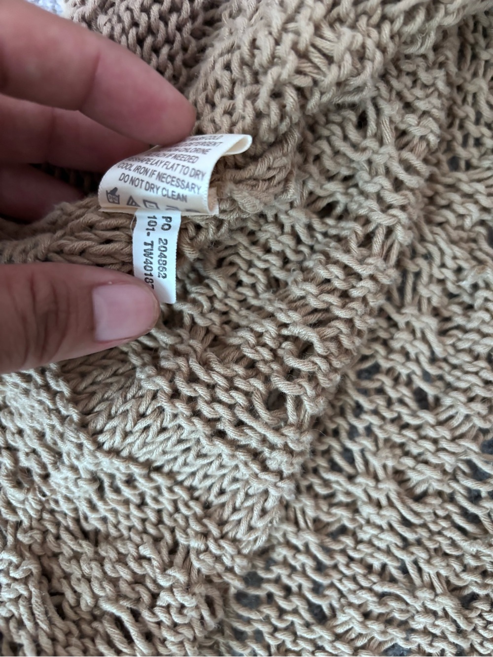 Tommy Bahama Women Linen Blend Chunky Cable Knit Lace Up Tunic Sweater Taupe - Picture 9 of 9